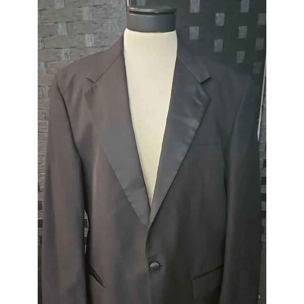 First Nighter Formal Wear Classic Men's Black Tux Blazer Size 42L